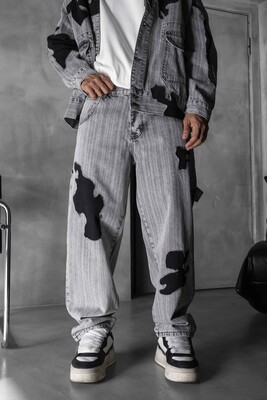 Black Island - Loose Fit Gray Jeans 17095