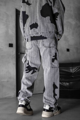Loose Fit Gray Jeans 17095 - Thumbnail (3)