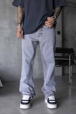 Black Island - Loose Fit Gray Jeans 17252