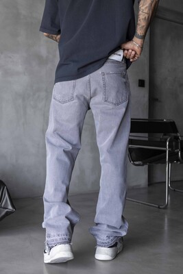 Loose Fit Gray Jeans 17252 - Thumbnail (3)