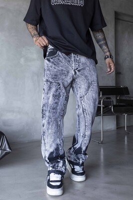 Loose Fit Gray Jeans 17263 - Thumbnail (2)