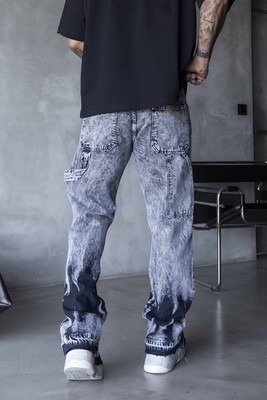 Loose Fit Gray Jeans 17263 - Thumbnail (3)