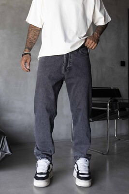 Black Island - Loose Fit Gray Jeans 17290