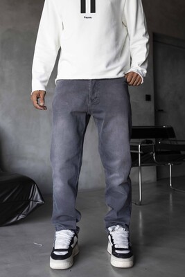 Black Island - Loose Fit Gray Jeans 17294-1