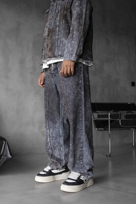 Loose Fit Washed Antra Jeans 17115 - Thumbnail (3)