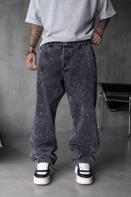 Black Island - Loose Fit Washed Black Jeans 17108