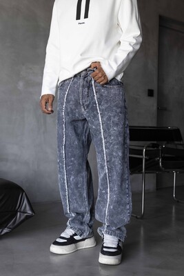Black Island - Loose Fit Washed Blue Jeans 17114 (1)