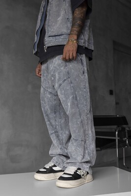 Black Island - Loose Fit Washed Blue Jeans 17119 (1)