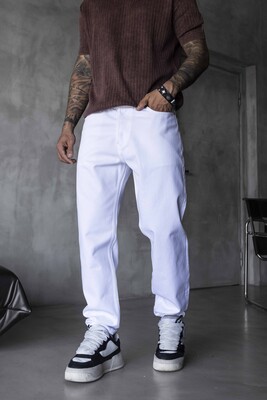 Black Island - Loose Fit Washed White Jeans 17201 (1)