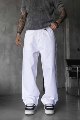 Black Island - Loose Fit White Jeans 17202