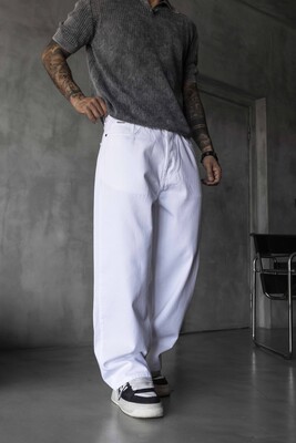 Black Island - Loose Fit White Jeans 17202 (1)