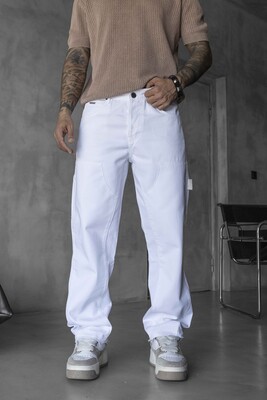 Black Island - Loose Fit White Jeans 17216
