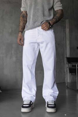 Black Island - Loose Fit White Jeans 17217