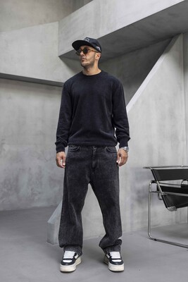 Black Island - Minimal Knit Sweater Black 1007