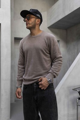 Minimal Knit Sweater Brown 1007 - Thumbnail (2)