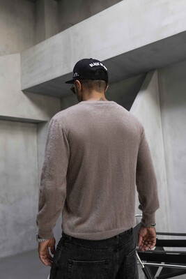 Minimal Knit Sweater Brown 1007 - Thumbnail (3)