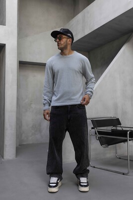 Black Island - Minimal Knit Sweater Gray 1007