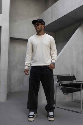 Black Island - Minimal Knit Sweater White 1007