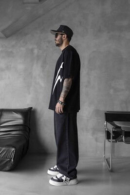 NEW PRINTED T-SHIRT BLACK 1816 - Thumbnail (2)