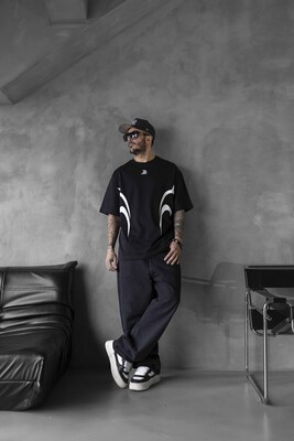 NEW PRINTED T-SHIRT BLACK 1816 - Thumbnail (3)