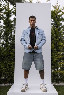 NIRVANA PRINTED DENIM JACKET BLUE 17126 - Thumbnail (2)