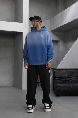 Black Island - Oversize Printed Hoodie Blue 1923