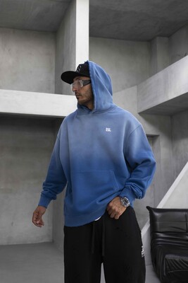 Oversize Printed Hoodie Blue 1923 - Thumbnail (2)