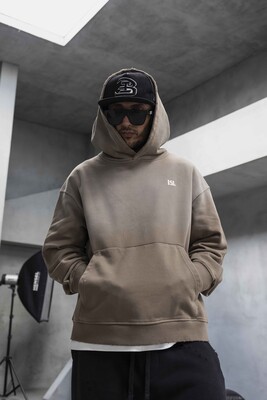 Oversize Printed Hoodie Brown 1923 - Thumbnail (2)