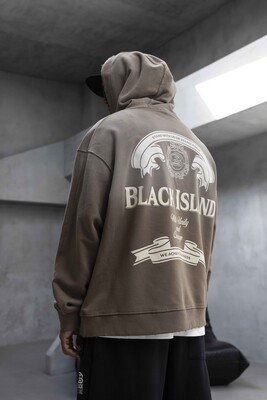 Oversize Printed Hoodie Brown 1923 - Thumbnail (3)