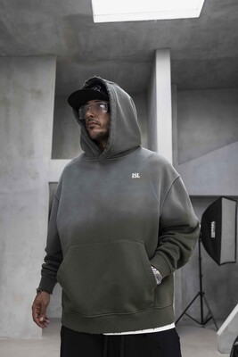 Oversize Printed Hoodie Khaki 1923 - Thumbnail (2)