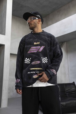 Black Island - Oversize Printed Sweatshirt Black 1938 (1)