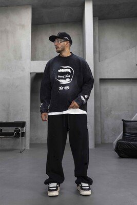 Black Island - Oversize Printed Sweatshirt Black 1939