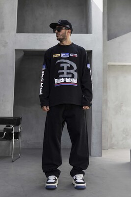 Black Island - Oversize Printed Sweatshirt Black 1957