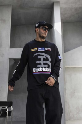 Oversize Printed Sweatshirt Black 1957 - Thumbnail (2)
