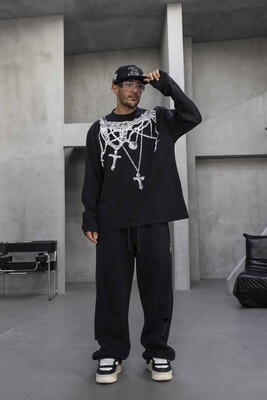 Black Island - Oversize Printed Sweatshirt Black 1954
