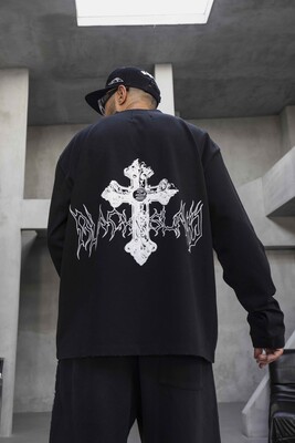 Black Island - Oversize Printed Sweatshirt Black 1954 (1)
