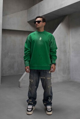 Black Island - Oversize Printed Sweatshirt Green 1926