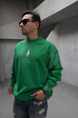 Black Island - Oversize Printed Sweatshirt Green 1926 (1)