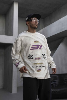 Black Island - Oversize Printed Sweatshirt White 1938 (1)