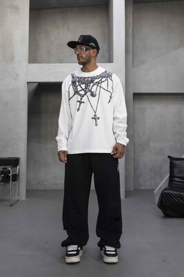 Black Island - Oversize Printed Sweatshirt White 1954