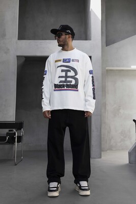 Black Island - Oversize Printed Sweatshirt White 1957