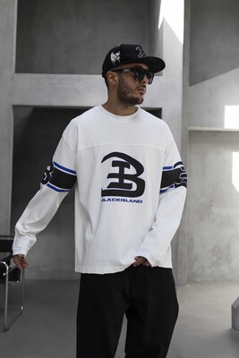 Oversize Printed Sweatshirt White 1959 - Thumbnail (2)
