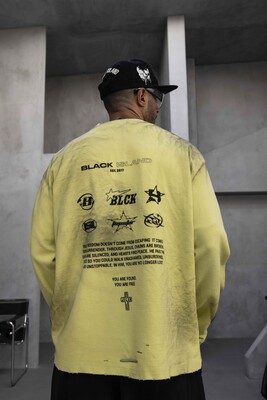 Black Island - Oversize Printed Sweatshirt Yellow 1939 (1)