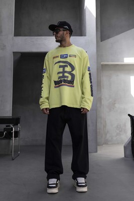 Black Island - Oversize Printed Sweatshirt Yellow 1957