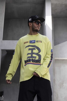 Oversize Printed Sweatshirt Yellow 1957 - Thumbnail (2)