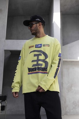 Oversize Printed Sweatshirt Yellow 1957 - Thumbnail (3)