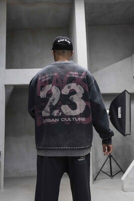 Black Island - Oversize Printed Sweatshirts Black 1943 (1)