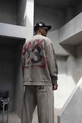 Black Island - Oversize Printed Sweatshirts Gray 1943 (1)
