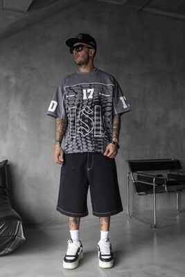 Black Island - Oversized Snake Print Jersey Antra T-shirt 1872