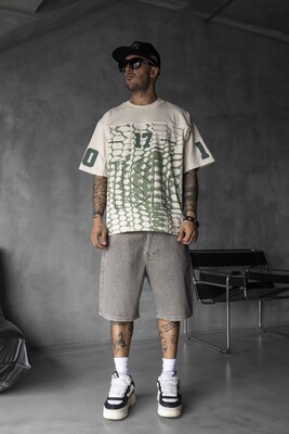 Black Island - Oversized Snake Print Jersey Green T-shirt 1872